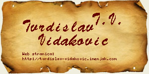 Tvrdislav Vidaković vizit kartica
